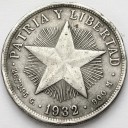 1 peso 1932 Kuba, SREBRO Ag900, 26,8 g, śr. 38 mm