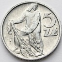 5 zł Rybak, pięć złotych z Rybakiem 1959, stan 2-