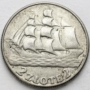 2 zł złote Żaglowiec, Żaglówka 1936. Stan 3+