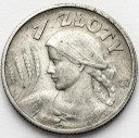 1 zł złoty 1925 Kobieta i kłosy, żniwiarka, kropka