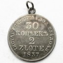 30 Kopiejek = 2 Złote 1837 MW, stan 3-