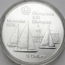 5 Dolarów SREBRO 1973 Kanada Montreal Żaglówki