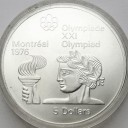 5 Dolarów SREBRO 1974 Kanada Montreal Głowa Znicz