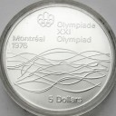 5 Dolarów SREBRO 1975 Kanada Montreal Pływanie