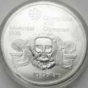 10 Dolarów SREBRO 1974 Kanada Montreal Zeus nr 1