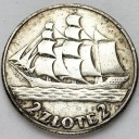 2 zł złote Żaglowiec, Żaglówka 1936. Stan 3