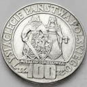 100 zł 1966 Mieszko Dąbrówka Millenium, stan 2