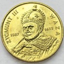 2 zł złote 1998 Zygmunt III Waza, stan 1-
