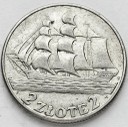 2 zł złote Żaglowiec, Żaglówka 1936. Stan 2