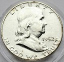 1/2 Dolara Half Dollar SREBRO 1952 D Franklin USA