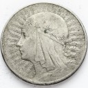 10 zł złotych Głowa kobiety 1933 ze znakiem st 3