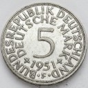 5 Marek, Funf Mark 1951 F, Niemcy