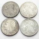 LOT 4 x 5 zł Głowa kobiety, INWESTYCJA AG SREBRO