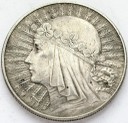 10 zł złotych Głowa kobiety 1932 ze znakiem st. 3+