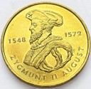 2 zł, złote 1996 Zygmunt II August stan 1-