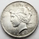 1 Dolar One Dollar 1924 Filadelfia Peace USA