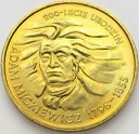 2 zł, złote 1998 Adam Mickiewicz, stan 1/1-
