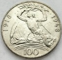 100 koron 1948 30 lat Czechosłowacji SREBRO