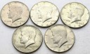 LOT 5 x 1/2 Dolara, Half Dollar John F. Kennedy