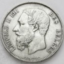5 Franków Belgia 1874 Leopold II