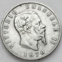 5 Lirów Włochy 1870 Wiktor Emanuel II
