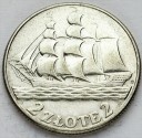 2 zł złote Żaglowiec, Żaglówka 1936. Stan 3+