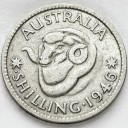 1 szyling Australia 1946 George VI głowa barana