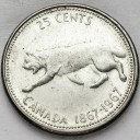 25 centów Kanada 1967 100 lat ryś kanadyjski
