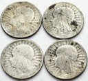 LOT 4 x 2 zł Głowa kobiety, INWESTYCJA AG SREBRO