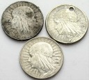 LOT 3 x 5 zł Głowa kobiety, INWESTYCJA AG SREBRO
