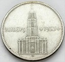 2 marki Niemcy 1933 D Kościół Wieża RZADKA