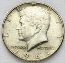 1/2 Dolara Half Dollar Kennedy 1964, USA