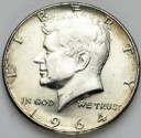 1/2 Dolara Half Dollar Kennedy 1964, USA
