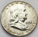 1/2 dolara, half dollar 1951 Franklin USA