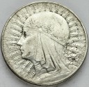 10 zł złotych Głowa kobiety 1933, stan około 3+