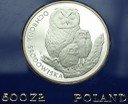 500 zł 1986 Sowa Sowy, Ochrona Środowiska, stan L-