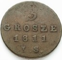 3 grosze 1811 IB, Księstwo Warszawskie, stan 3