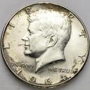 1/2 Dolara Half Dollar SREBRO 1964 Kennedy USA