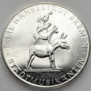 Niemcy 1965 1000 lat handlu Bremy SREBRO, stan L-
