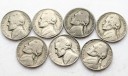 LOT 7 x 5 centów USA 1945-1964 Jefferson