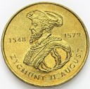 2 zł, złote 1996 Zygmunt II August, stan 1-