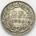 2 Franki 1964, Szwajcaria, stan 2-