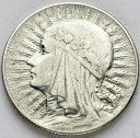 5 zł złotych Głowa kobiety 1933, stan 3+