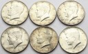 LOT 6 x 12 Dolara 1964 Half Dollar John F Kennedy