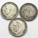 LOT 3 x 1 szyling Wielka Brytania 1922-1932 George