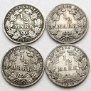 LOT 4 x 1/2 marki Niemcy 1906-1916