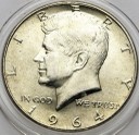 1/2 Dolara Half Dollar SREBRO 1964 Kennedy USA