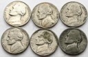 LOT ZESTAW 6 x 5 centów USA Jefferson