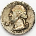 25 centów, quarter dollar 1947 USA
