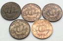 5 x pół pensa half penny Wielka Brytania 1940-1965